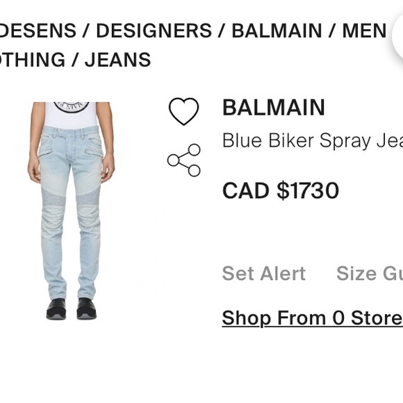 balmain blue biker spray jeans in 151 lt blue 34 M - Picture 12 of 14